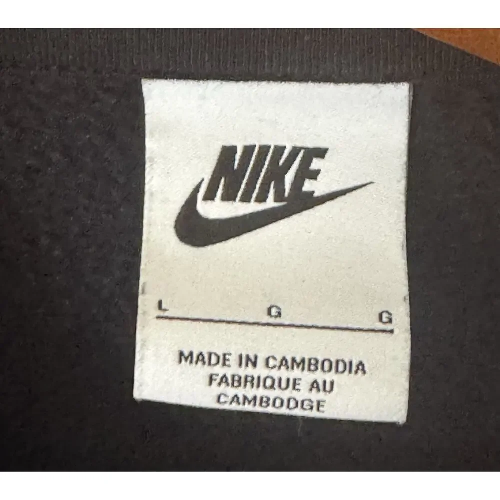 Nike Hoodie Youth Large Black Swoosh Pullover Sweatshirt All Over Print